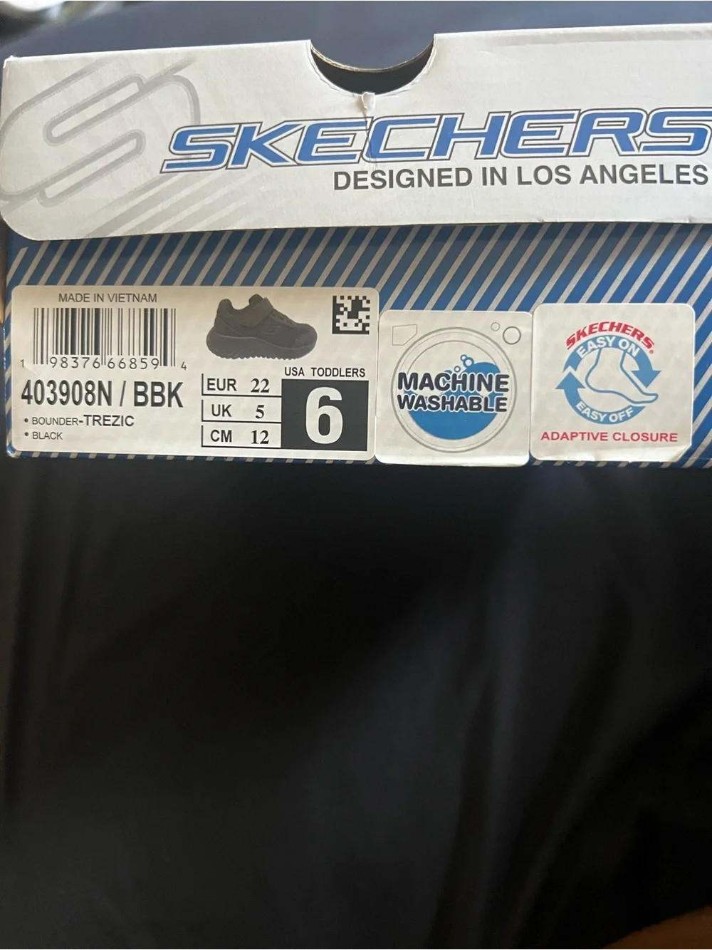 Skechers Kids Black Adaptive Easy-On Closure Sneaker